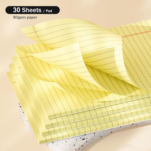 Small Notepad 5 x 8 Legal Pads 5 x 8 inches 30 Sheets per Pad, 6 Packs of Bright White Paper Note Pads, College Ruled Writing Pads with Hard Backboard - 20lb Paper in Saudi Arabia