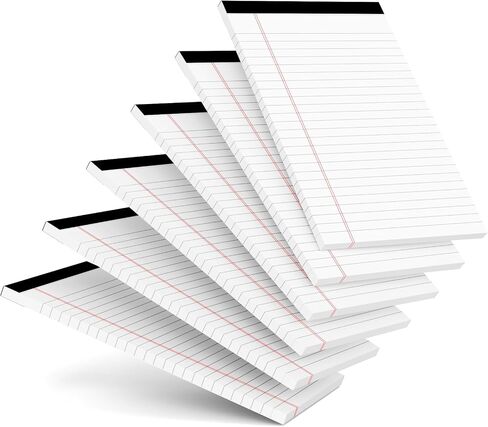 Small Notepad 5 x 8 Legal Pads 5 x 8 inches 30 Sheets per Pad, 6 Packs of Bright White Paper Note Pads, College Ruled Writing Pads with Hard Backboard - 20lb Paper in Saudi Arabia