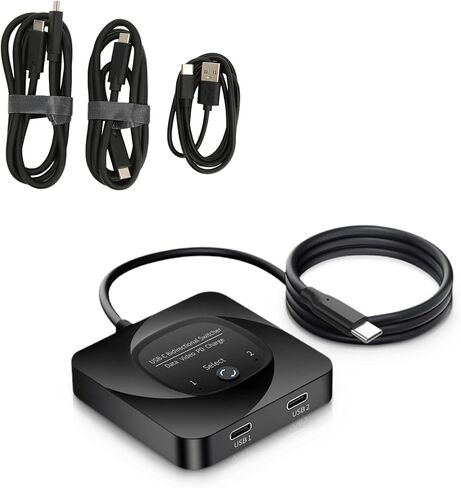 محول USB C، 8K 60 هرتز 2 في 1، مقسم نقل بيانات USB3.1 من النوع C، نقل بيانات 10 جيجابت في الثانية PD 100 وات، محدد تبديل شاشة توصيل الطاقة مع مؤشر الطاقة لأجهزة الكمبيوتر in Kuwait