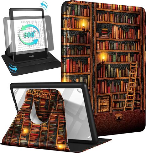 for Kindle Paperwhite 11th Generation Case 6.8 Inch 2021/Paperwhite Signature Edition Case Women Girls Kids Boys Cute Design Rotating Stand Fashion Men Teen Folio Cover with Auto Wake/Sleep in Kuwait