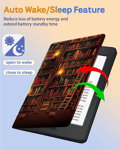 for Kindle Paperwhite 11th Generation Case 6.8 Inch 2021/Paperwhite Signature Edition Case Women Girls Kids Boys Cute Design Rotating Stand Fashion Men Teen Folio Cover with Auto Wake/Sleep in Kuwait