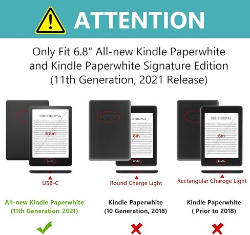 حافظة COO لجهاز Kindle Paperwhite مقاس 6.8 بوصات (الجيل الحادي عشر - 2021) والإصدار المميز، حافظة Kindle Paperwhite الفاخرة مقاس 6.8 بوصات مع تنبيه/غفو تلقائي، وحزام يد، وفتحة للبطاقات وحامل قابل للطي، وردي in Kuwait