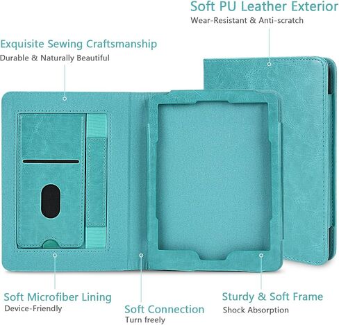 حافظة COO لجهاز Kindle Paperwhite مقاس 6.8 بوصات (الجيل الحادي عشر - 2021) والإصدار المميز، حافظة Kindle Paperwhite الفاخرة مقاس 6.8 بوصات مع تنبيه/غفو تلقائي، وحزام يد، وفتحة للبطاقات وحامل قابل للطي، وردي in Kuwait