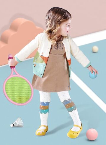 مجموعة تنس للأطفال: مضرب تنس بلاستيكي متين للأطفال مزود بكرات ناعمة وريشة الريشة - مثالي للعب الرياضات الخارجية والداخلية (متوفر في عبوات مختلفة) in Kuwait