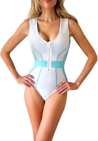 Womens Wetsuit Shorty | 2mm Neoprene Swimsuit | Front Zipper Wetsuit | One Piece Wet Suit Winter Swimming Surfing in Saudi Arabia