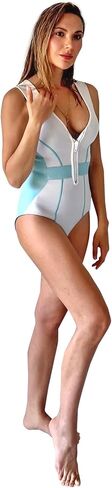 Womens Wetsuit Shorty | 2mm Neoprene Swimsuit | Front Zipper Wetsuit | One Piece Wet Suit Winter Swimming Surfing in Saudi Arabia