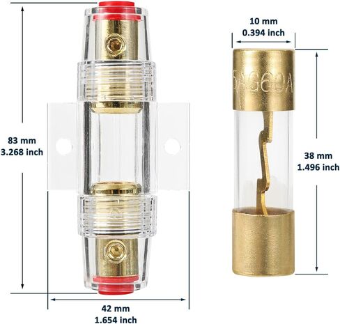 حامل مصهر AGU مدمج بمقياس 4-10 مع مصهر AGU بقدرة 30 أمبير مثالي لصوت السيارة وأجهزة الإنذار ومكبرات الصوت والضواغط - حامل مصهر مقاوم للماء بقدرة 30 أمبير 3 مجموعات in Kuwait