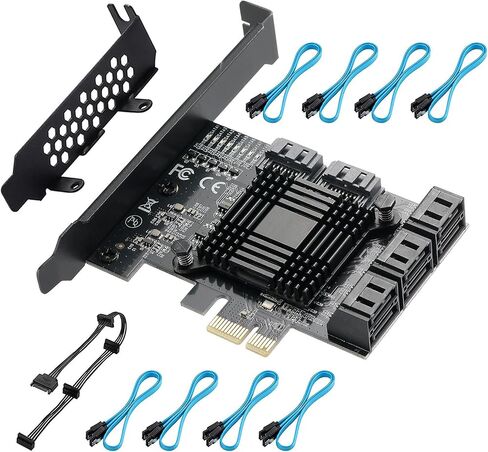 بطاقة PCIE إلى SATA 3.0 2X ذات 10 منافذ، وبطاقة توسيع PCIE إلى SATA III بسرعة 6 جيجابت في الثانية، ورقائق ASM1166+JMB575 in Kuwait