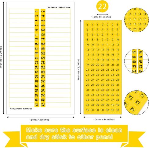 Breaker Panel Labels Electrical Electric Box Sticker Number Breaker Panel Labels Electrical Sticker Number Directory Load Center Adhesive Waterproof Reusable in Saudi Arabia