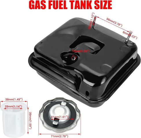 GREHUA ترقية خزان الوقود الغاز مع مقياس مستوى الوقود للمفترس 212cc 196cc 6.5hp GX160 GX200 Baja Warrior MB165 MB200 Coleman CT200U BT200X KT196 Hammerhead 80T Go Kart Engine أجزاء الدراجة الصغيرة باللون الأسود in Kuwait