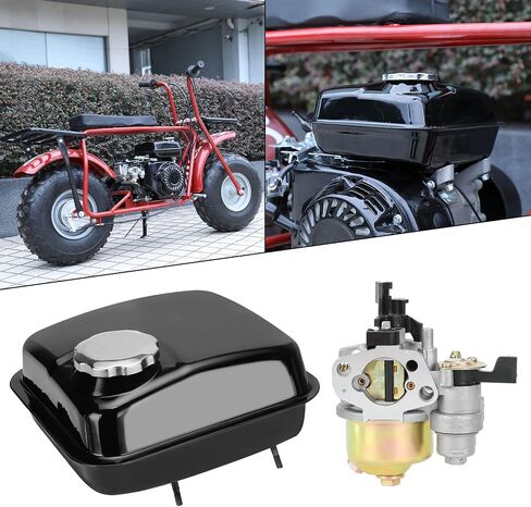 GREHUA ترقية خزان الوقود الغاز مع مقياس مستوى الوقود للمفترس 212cc 196cc 6.5hp GX160 GX200 Baja Warrior MB165 MB200 Coleman CT200U BT200X KT196 Hammerhead 80T Go Kart Engine أجزاء الدراجة الصغيرة باللون الأسود in Kuwait