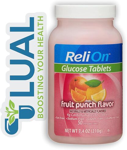 ReliOn Glucose Tablets. Includes ReliOn Glucose Tablets 50 Count + Luall Sticker in Kuwait