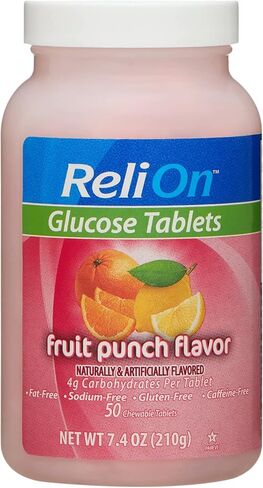 ReliOn Glucose Tablets. Includes ReliOn Glucose Tablets 50 Count + Luall Sticker in Kuwait