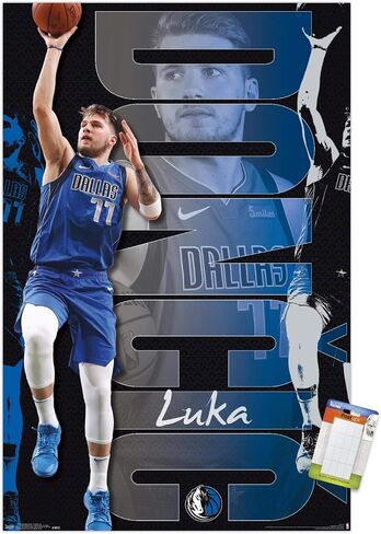 Trends International NBA Dallas Mavericks - ملصق حائط Luka Doncic 19، مقاس 22.375 بوصة × 34 بوصة، حزمة ملصق وتركيب in Saudi Arabia