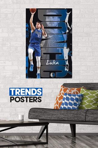 Trends International NBA Dallas Mavericks - ملصق حائط Luka Doncic 19، مقاس 22.375 بوصة × 34 بوصة، حزمة ملصق وتركيب in Saudi Arabia
