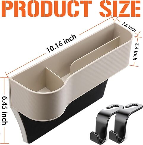 Nisstiiv Car Seat Gap Filler Organizer, Multifunctional Seat Gap Storage Box with Cup Holder, Console Side Extra Pouchs with USB Car Charger, Auto Accessories for Cellphone Wallet Key (A-Pair) in Saudi Arabia