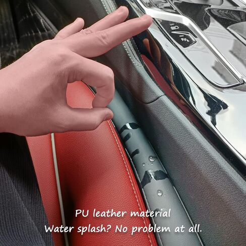 Happyworker Leather Car Seat Gap Fillers Universal Fit Organizer Stop Things from Dropping Under Pack of 2 (Black) in Saudi Arabia