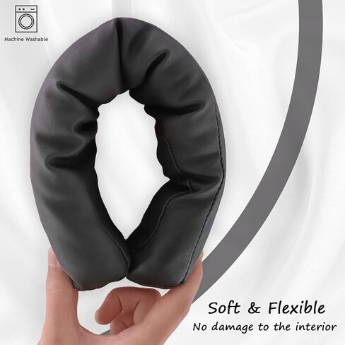 Happyworker Leather Car Seat Gap Fillers Universal Fit Organizer Stop Things from Dropping Under Pack of 2 (Black) in Saudi Arabia