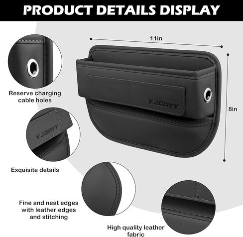 Car Seat Gap Filler 2 pack Car Gap Filler Seat Organizer Front Seat Leather Car Accessories for Women Men, Car Essentials for SUV Truck, Adjustable Seat Gap Filler Organizer for Phones, Keys, Cards in Kuwait