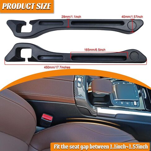 Car Seat Gap Filler Organizer Universal Fit Car SUV Truck Console Side Plug Strip Stopping Phone Key from Falling Pack of 2 Black in Saudi Arabia