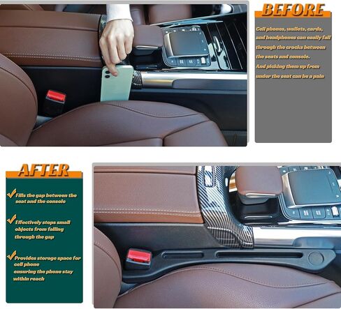 Car Seat Gap Filler Organizer Universal Fit Car SUV Truck Console Side Plug Strip Stopping Phone Key from Falling Pack of 2 Black in Saudi Arabia