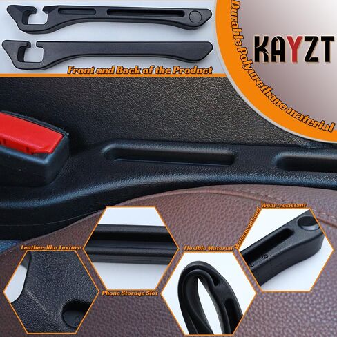 Car Seat Gap Filler Organizer Universal Fit Car SUV Truck Console Side Plug Strip Stopping Phone Key from Falling Pack of 2 Black in Saudi Arabia