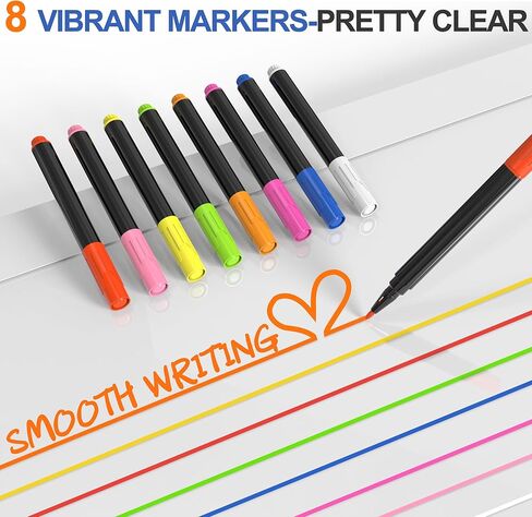 تقويم شهري مغناطيسي من الأكريليك الشفاف من HBlife للثلاجة، لوحة تخطيط للمسح الجاف مقاس 12 × 16 للثلاجة تتضمن 8 أقلام تلوين ملونة وحامل أقلام تحديد ومنديل in Kuwait