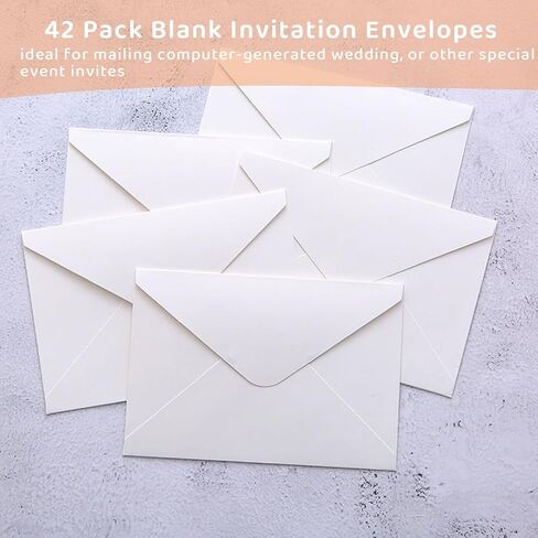 42 عبوة من مظاريف الدعوات البيضاء الفارغة مقاس 4x6، ومظاريف A6 للبريد وحفلات الزفاف والصور وبطاقات المعايدة والبطاقات البريدية in Kuwait