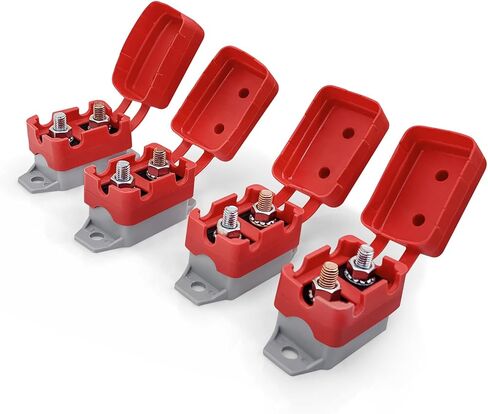 قاطع دائرة أوتوماتيكي 20 أمبير، تيار مستمر 12 فولت - 24 فولت مع غطاء مسمار للسيارات والشاحنات ومركبات RV والمركبات الكهربائية ومحركات السيارات والمركبات البحرية (4 قطع) in Kuwait