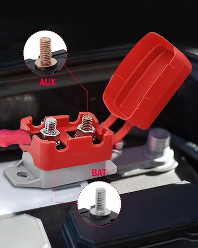 قاطع دائرة أوتوماتيكي 20 أمبير، تيار مستمر 12 فولت - 24 فولت مع غطاء مسمار للسيارات والشاحنات ومركبات RV والمركبات الكهربائية ومحركات السيارات والمركبات البحرية (4 قطع) in Kuwait