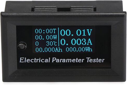 DROK 0.96 بوصة جهاز اختبار OLED متعدد الوظائف المحمول DC 0-33V 0-3A 0-99h59min 0-99W درجة الحرارة الحالية الجهد الكهربي سعة الطاقة 7in1 لوحة قياس المعلمة الكهربائية in Saudi Arabia