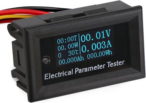 DROK 0.96 بوصة جهاز اختبار OLED متعدد الوظائف المحمول DC 0-33V 0-3A 0-99h59min 0-99W درجة الحرارة الحالية الجهد الكهربي سعة الطاقة 7in1 لوحة قياس المعلمة الكهربائية in Saudi Arabia