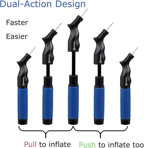 مضخة كرة مع 6 إبر - مضخة هواء مزدوجة الحركة من ميراكول لكرة السلة وكرة القدم وكرة القدم الرياضية in Kuwait