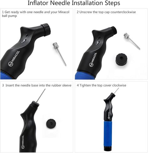 مضخة كرة مع 6 إبر - مضخة هواء مزدوجة الحركة من ميراكول لكرة السلة وكرة القدم وكرة القدم الرياضية in Kuwait