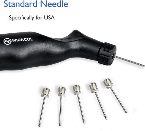 مضخة كرة مع 6 إبر - مضخة هواء مزدوجة الحركة من ميراكول لكرة السلة وكرة القدم وكرة القدم الرياضية in Kuwait