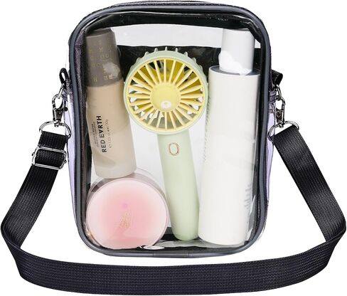 1Pc Clear Crossbody Purse Bag Stadium Approved Bag Transparent Shoulder Bag for Sports Games Concerts and Festivals,Sports Fan Handbags and Purses,stadium bag in Saudi Arabia