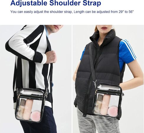 1Pc Clear Crossbody Purse Bag Stadium Approved Bag Transparent Shoulder Bag for Sports Games Concerts and Festivals,Sports Fan Handbags and Purses,stadium bag in Saudi Arabia