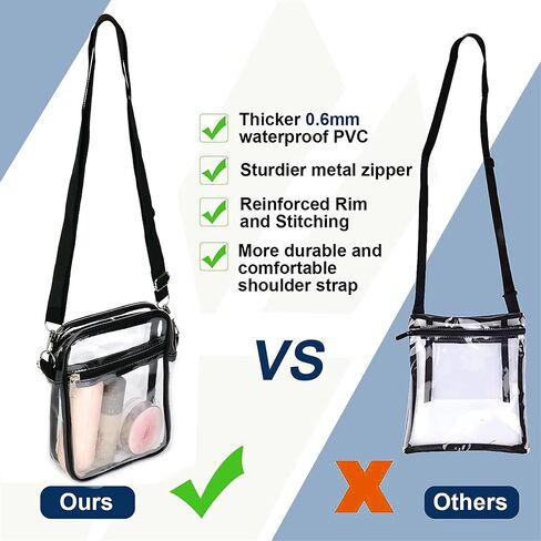 1Pc Clear Crossbody Purse Bag Stadium Approved Bag Transparent Shoulder Bag for Sports Games Concerts and Festivals,Sports Fan Handbags and Purses,stadium bag in Saudi Arabia