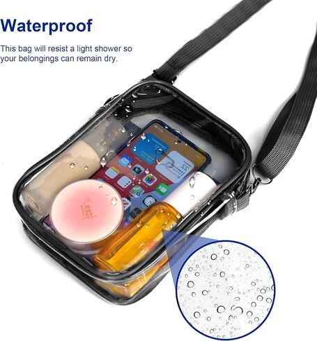 1Pc Clear Crossbody Purse Bag Stadium Approved Bag Transparent Shoulder Bag for Sports Games Concerts and Festivals,Sports Fan Handbags and Purses,stadium bag in Saudi Arabia