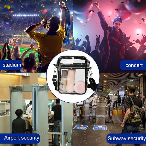 1Pc Clear Crossbody Purse Bag Stadium Approved Bag Transparent Shoulder Bag for Sports Games Concerts and Festivals,Sports Fan Handbags and Purses,stadium bag in Saudi Arabia