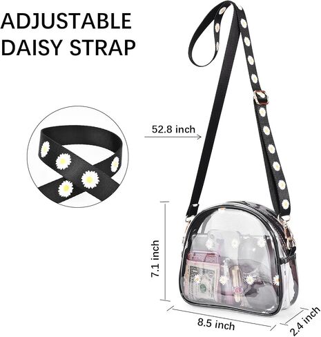 Clear Purse for Women Girls, Stadium Approved Clear Crossbody Bag,See Through Clear Bag with Adjustable Strap in Saudi Arabia