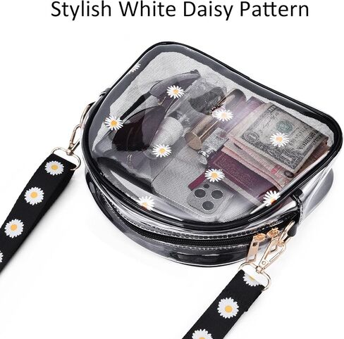 Clear Purse for Women Girls, Stadium Approved Clear Crossbody Bag,See Through Clear Bag with Adjustable Strap in Saudi Arabia
