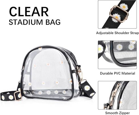 Clear Purse for Women Girls, Stadium Approved Clear Crossbody Bag,See Through Clear Bag with Adjustable Strap in Saudi Arabia