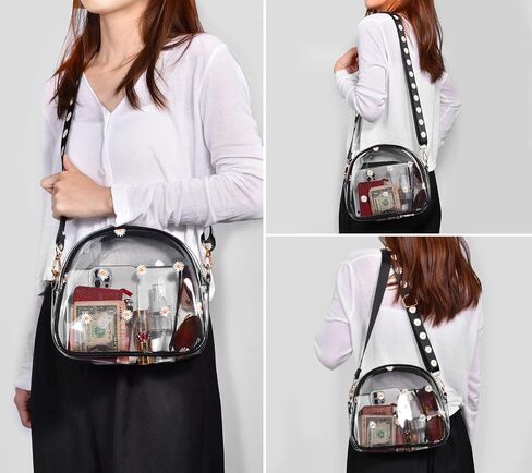 Clear Purse for Women Girls, Stadium Approved Clear Crossbody Bag,See Through Clear Bag with Adjustable Strap in Saudi Arabia