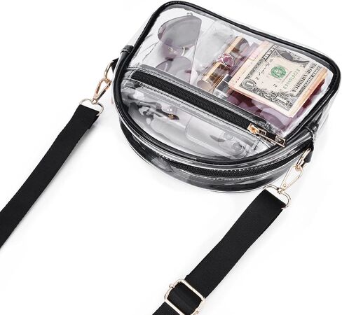 Clear Purse for Women Girls, Stadium Approved Clear Crossbody Bag,See Through Clear Bag with Adjustable Strap in Saudi Arabia