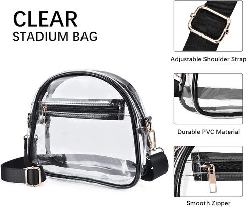 Clear Purse for Women Girls, Stadium Approved Clear Crossbody Bag,See Through Clear Bag with Adjustable Strap in Saudi Arabia