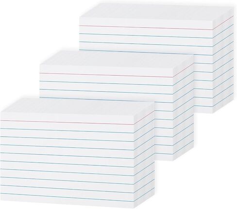 Index Cards 4x6 Ruled - Goefun 90LB 100 Pack White Lined Note Cards 4 x 6 Flashcards for Studying, Note Taking and To Do List in Kuwait