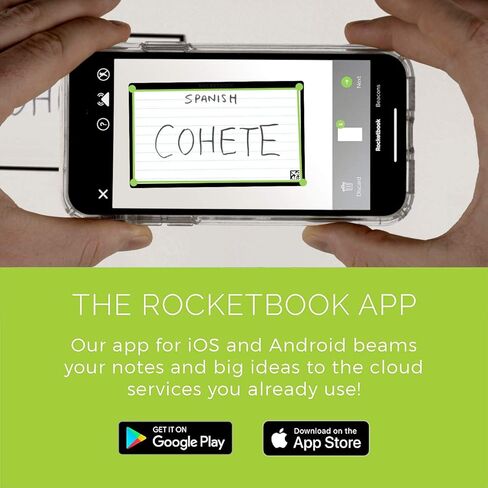 بطاقات Rocketbook Cloud - بطاقات ملاحظات صديقة للبيئة وقابلة لإعادة الاستخدام مع قلم Pilot FriXion ColorStick وقطعة قماش من الألياف الدقيقة متضمنة - مجموعة واحدة مكونة من 40 (3 × 5 بوصات) وحامل قلم/قلم رصاص (محطة القلم) in Kuwait