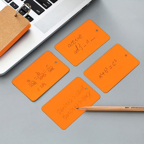 AVA Blank Colored Index Cards with Binding Rings, Easy Flip Flashcards, Study & Review Materials (Blue) in Saudi Arabia