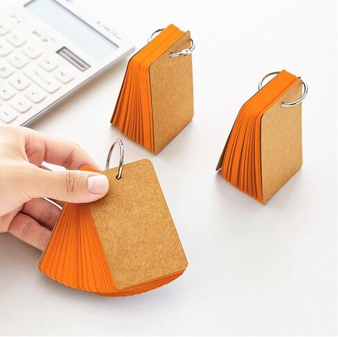 AVA Blank Colored Index Cards with Binding Rings, Easy Flip Flashcards, Study & Review Materials (Blue) in Saudi Arabia
